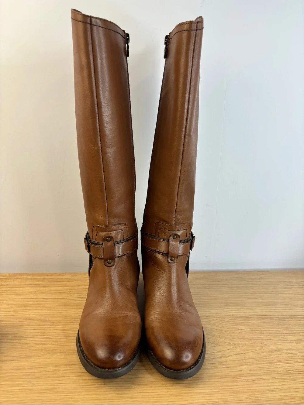 Etienne Aigner Brown Leather Riding Boots Woman's 7.5